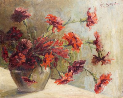 Натюрморт с червени карамфили